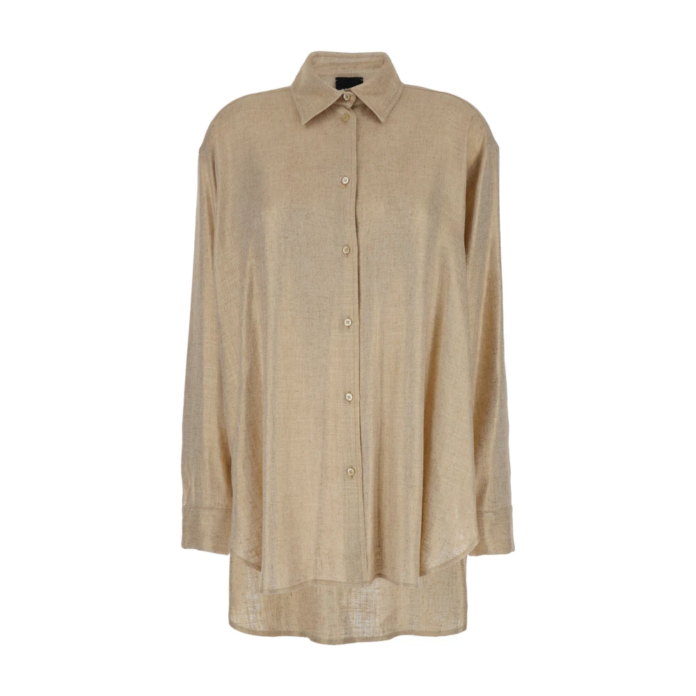 Plain Units Oversized Gelamineerd Grijs Shirt Gray Dames