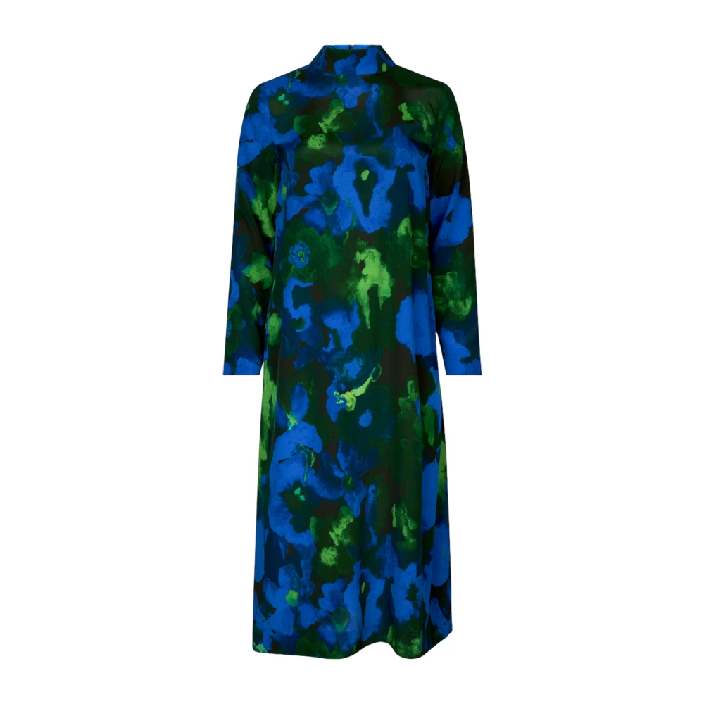 Stine Goya Multicolor Matte Silk Dress With Chic Pattern - Female - Midi Dresses - Xs - Dresses