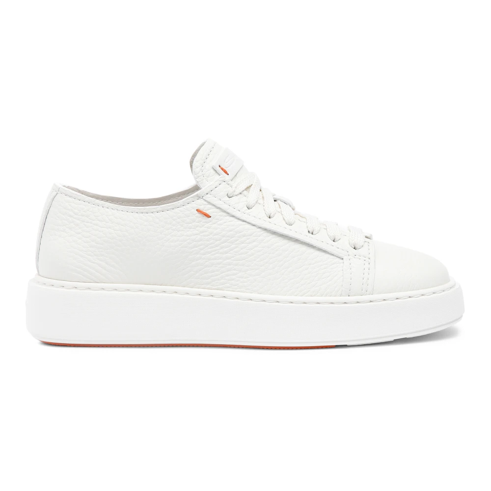 Santoni Witte leren sneaker voor dames Dames Schoenen