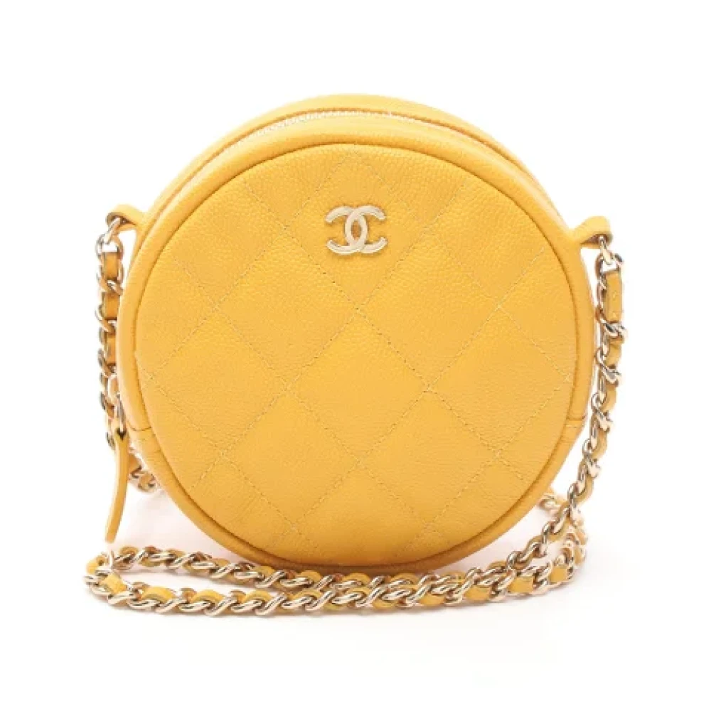 Chanel Vintage Pre-owned Fabric shoulder-bags Yellow Dames