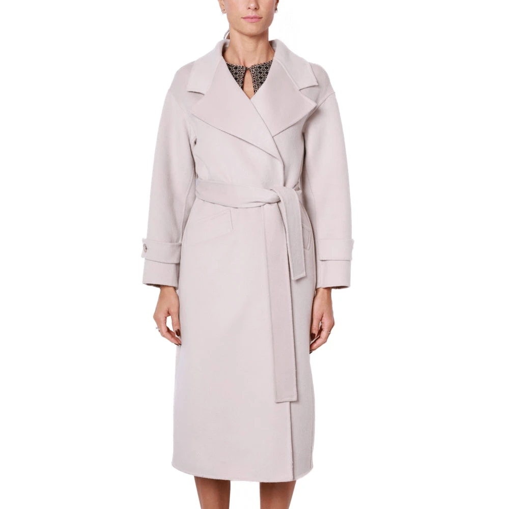 Liu Jo Beige Wollen Jas met Riem Beige Dames