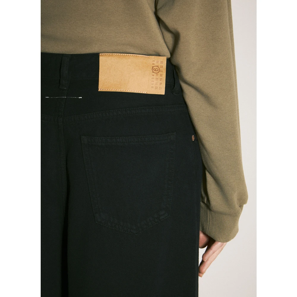 MM6 Maison Margiela Drawstring Wide-Leg Jeans Black Dames