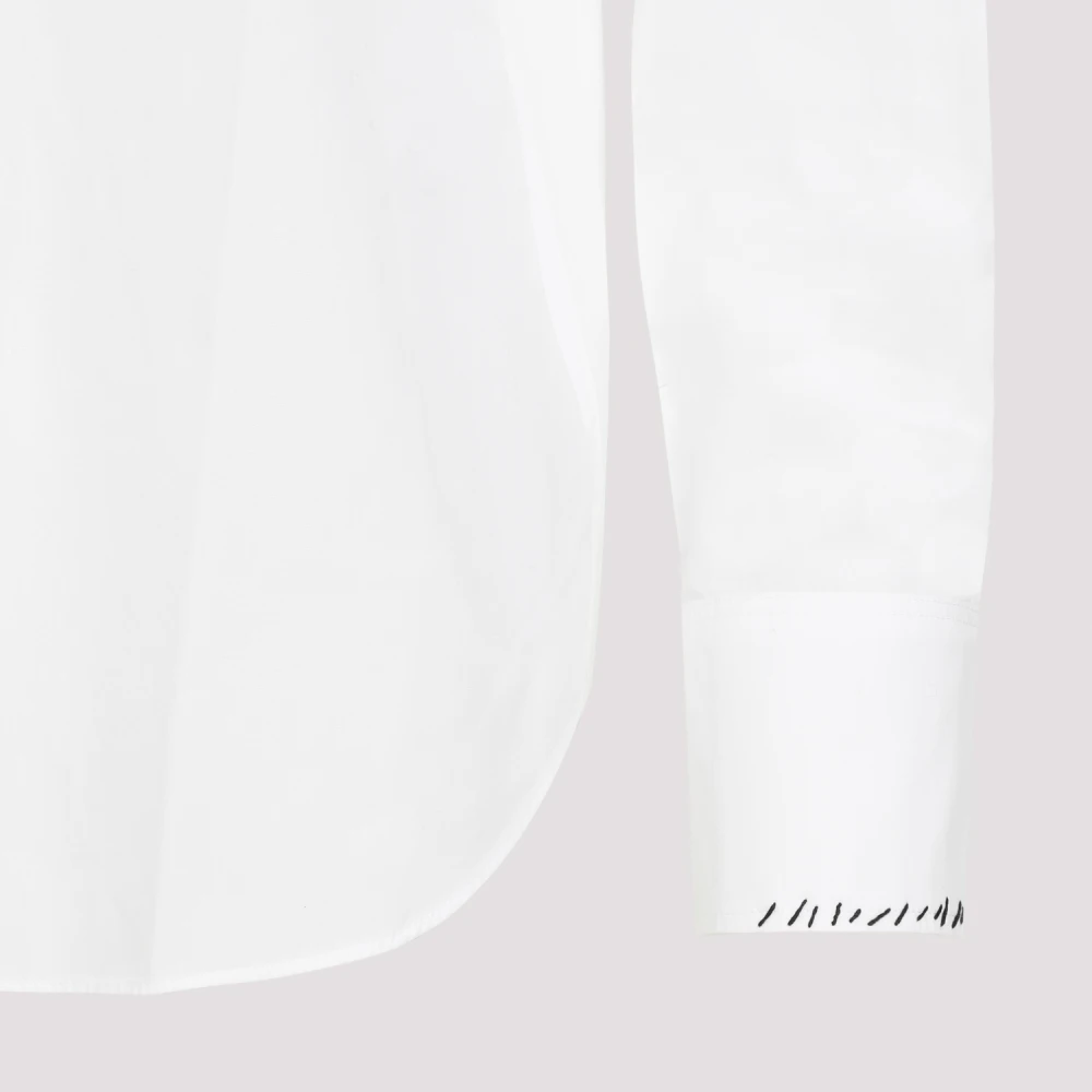 Marni Witte Katoenen Overhemd met Puntkraag White Dames