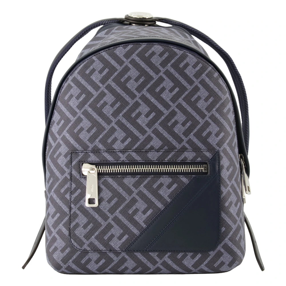 Fendi Stijlvolle rugzak met geborduurd canvas Blue Heren