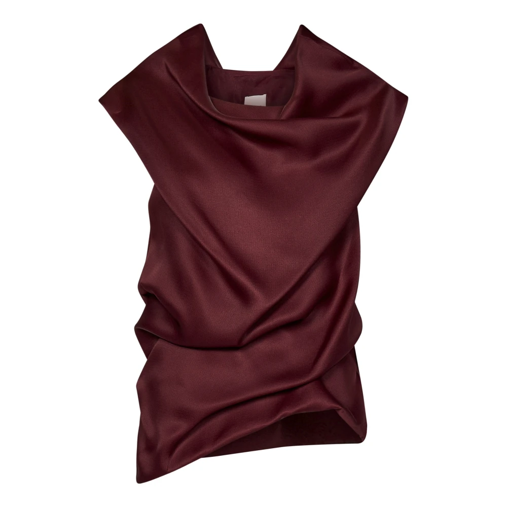 Khaite Bordeaux Zijden Topkleding Aw24 Red Dames