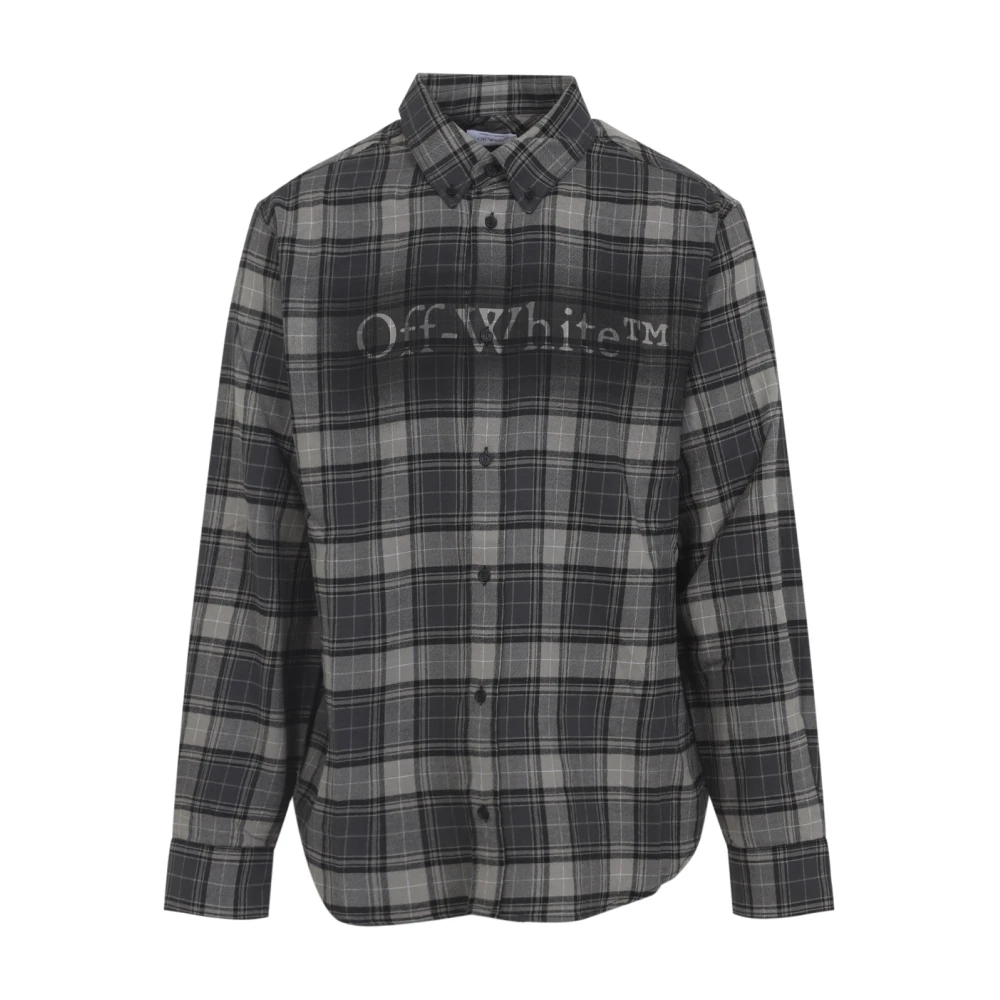 Off White Spray Book Check Flan Reg Shirt