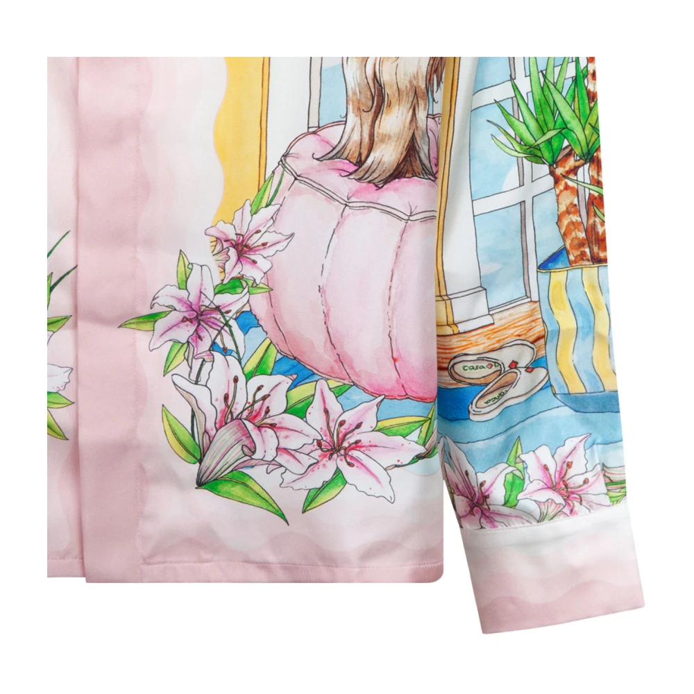 Casablanca Grafische Print Zijden Shirt Multicolor Dames