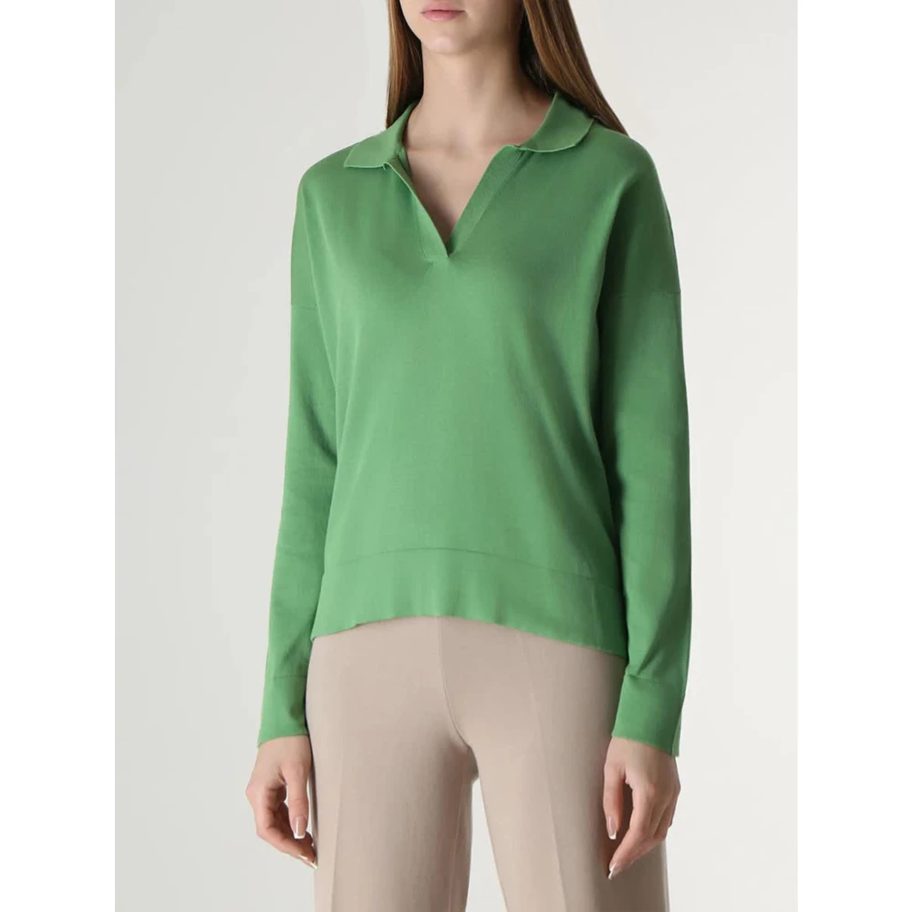Gran Sasso Klassieke Polo Shirt Green Dames