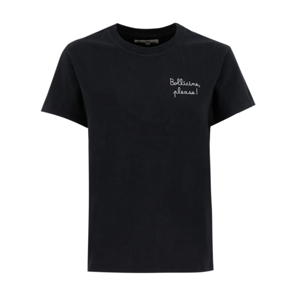 MC2 Saint Barth Geborduurde Crew-neck T-shirt Black Dames