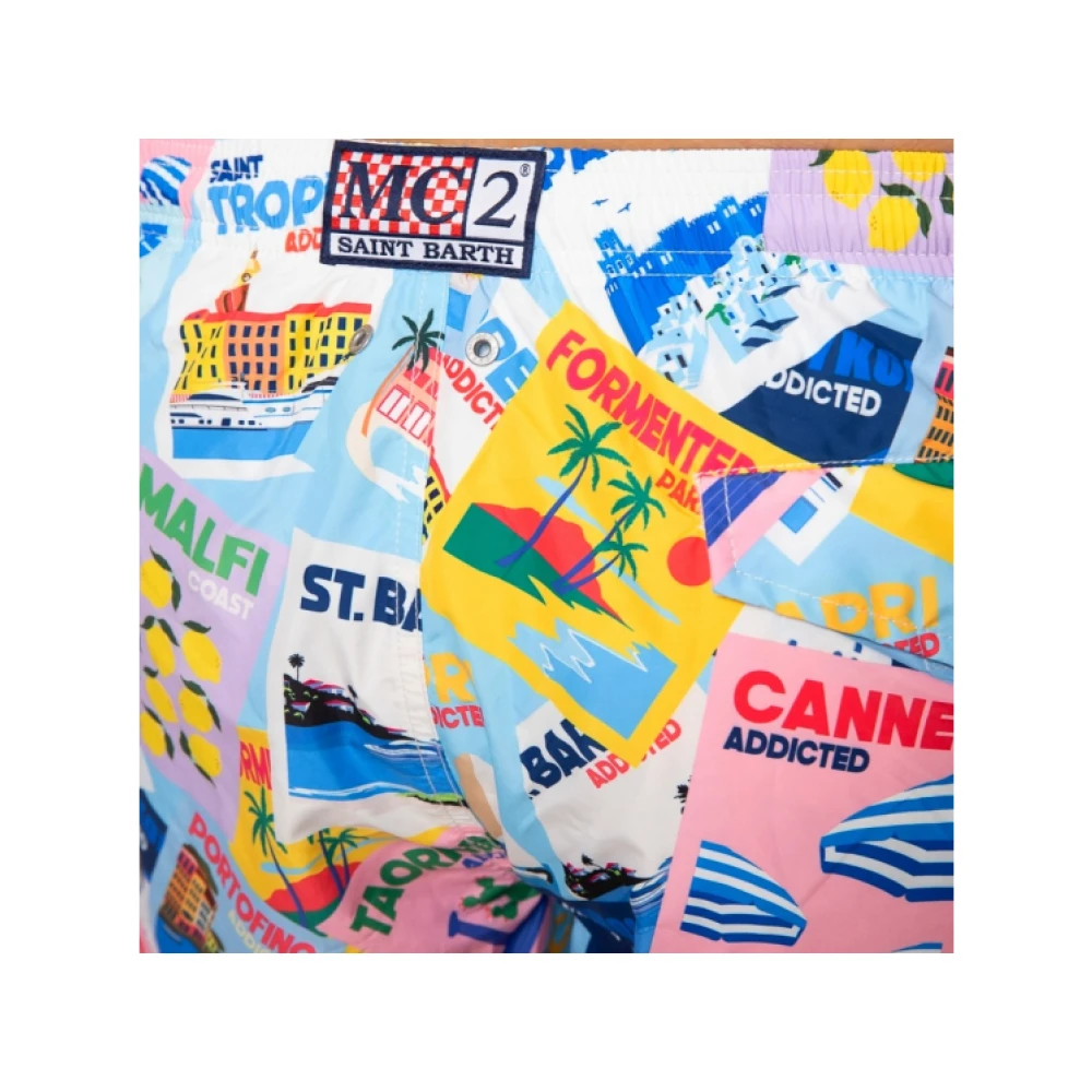 MC2 Saint Barth Postkaart Print Zwemshorts Multicolor Heren