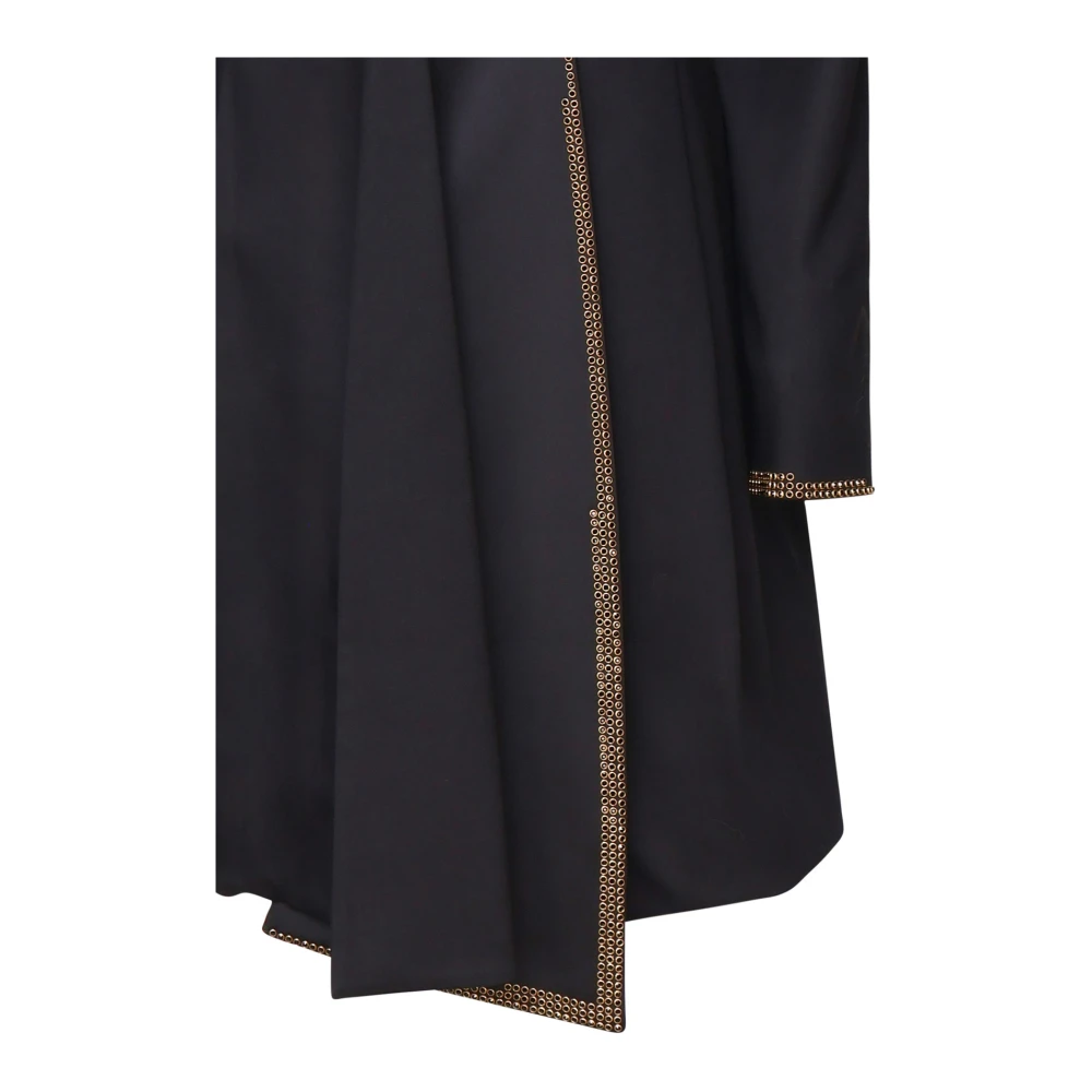 Genny Zwarte Asymmetrische Overhemdjurk Voorsluiting Black Dames