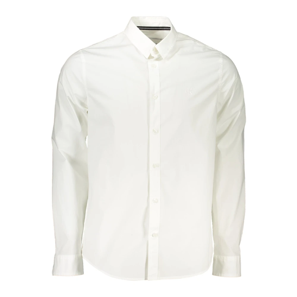 Calvin Klein Men's White Long Sleeve Shirt Slim Fit