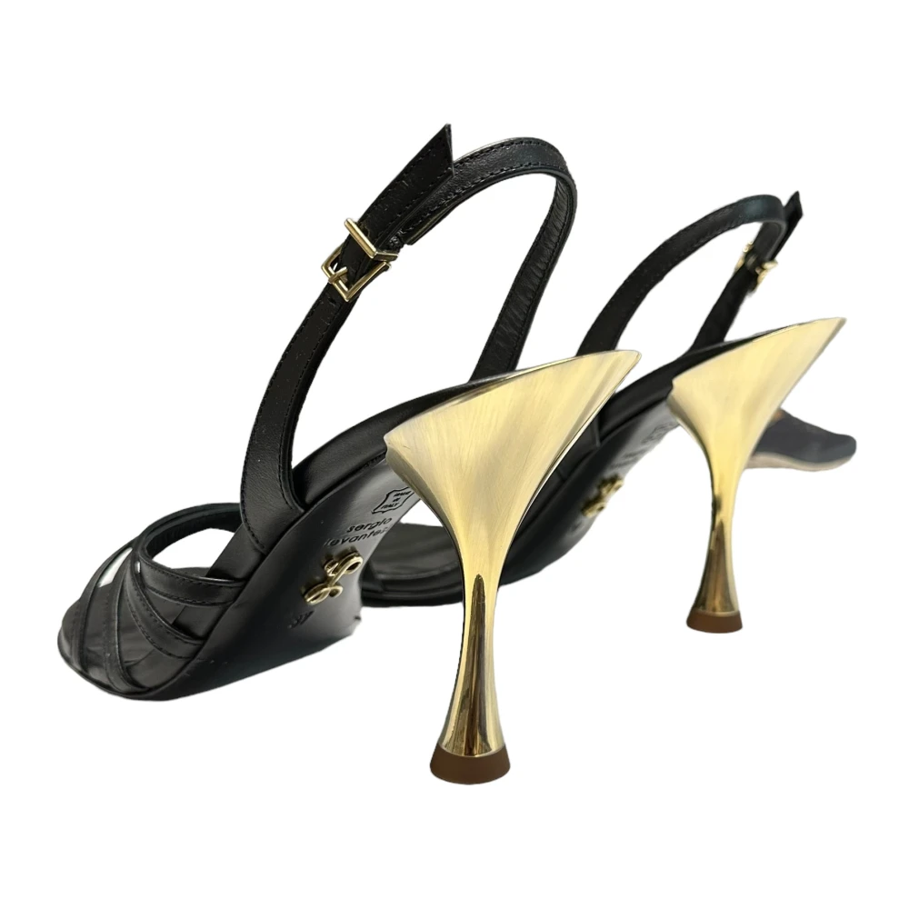 Sergio Levantesi Polyester Sandalen Leer 10cm Hak Black Dames