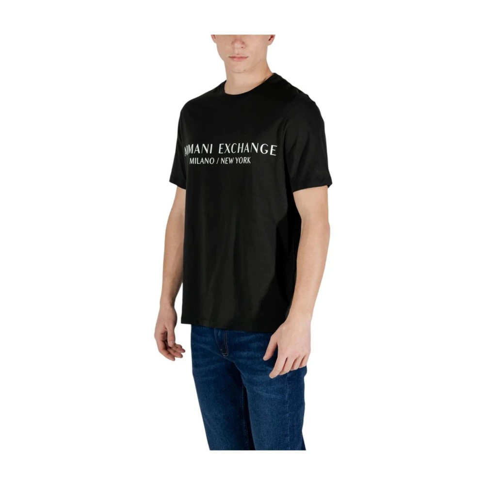 Armani Exchange Zwart & Wit Crew Neck T-Shirt Black Heren