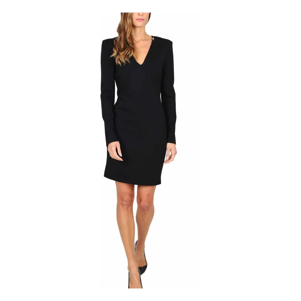 Liu Jo Zwarte Milano Gebreide Jurk V-Hals Black Dames