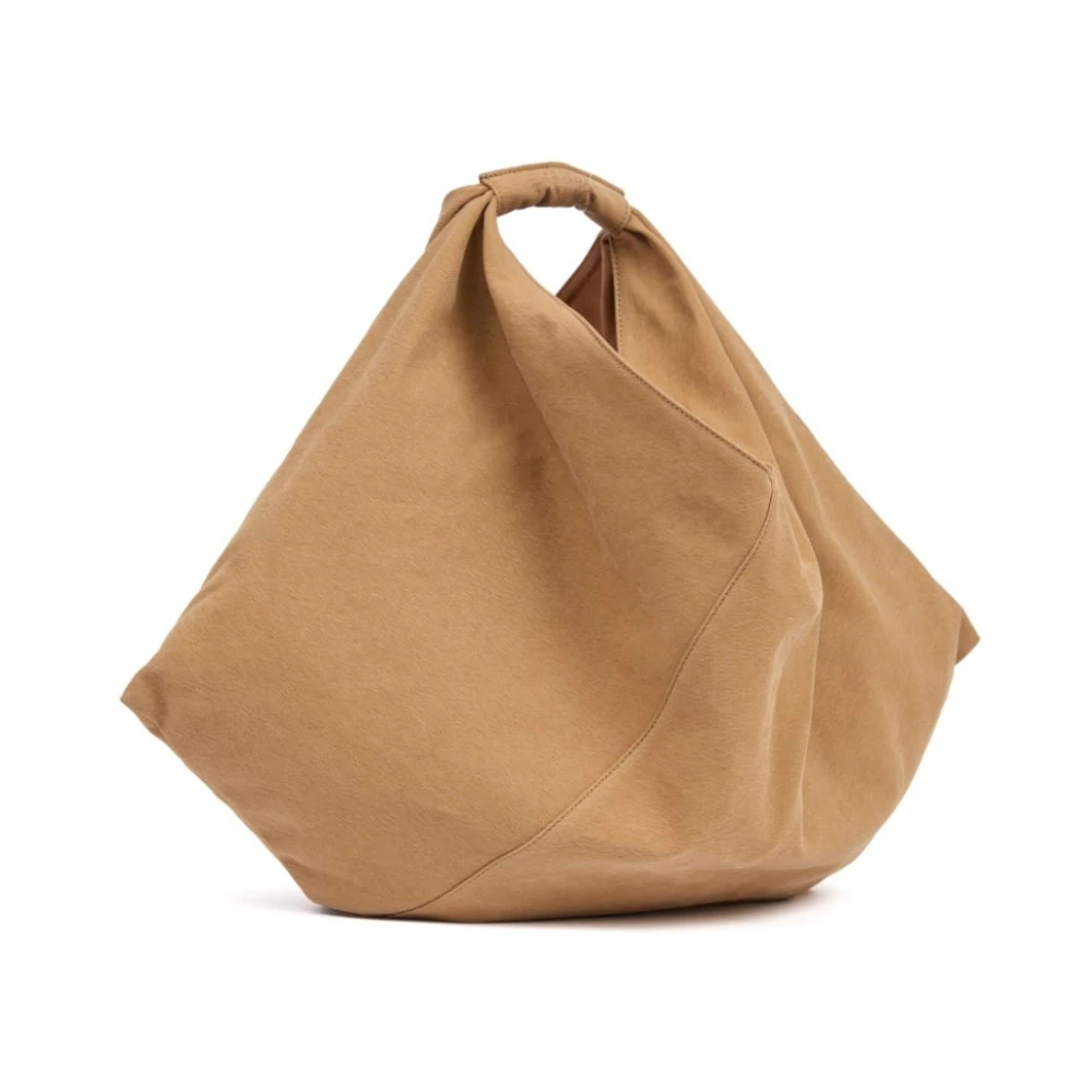 MM6 Maison Margiela Canvas Schoudertas met Gedrapeerde Details Beige Dames
