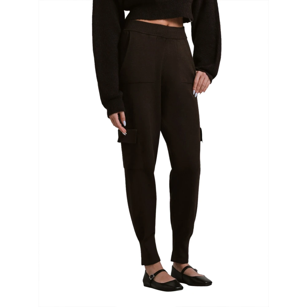Hinnominate Cargo Gebreide Broek Bruin Brown Dames