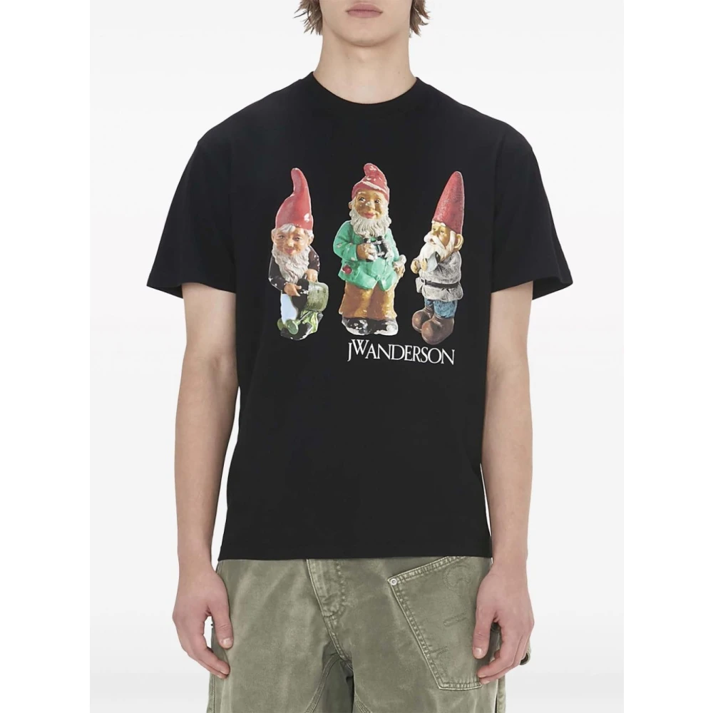 JW Anderson Grafische Print Gnome Trio T-Shirt Black Heren