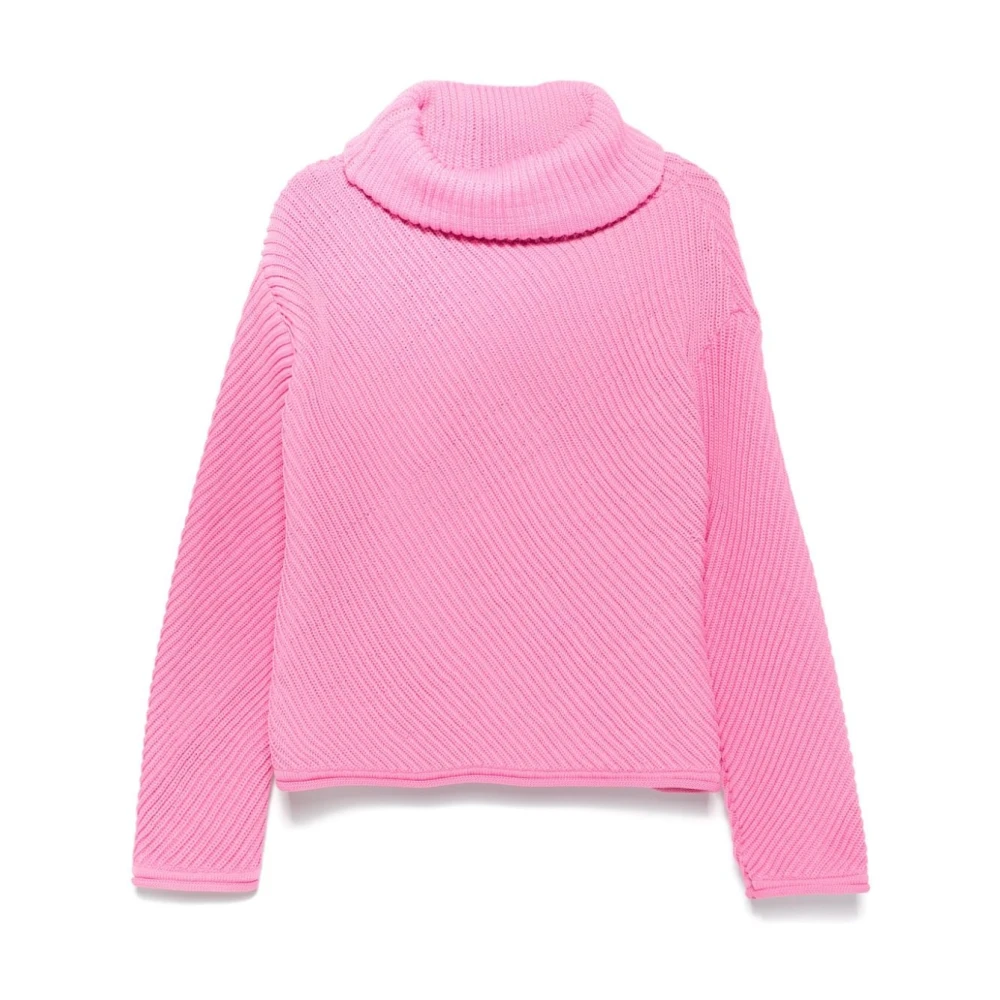 Philosophy di Lorenzo Serafini Geribbelde hoge hals fuchsia trui Pink Dames