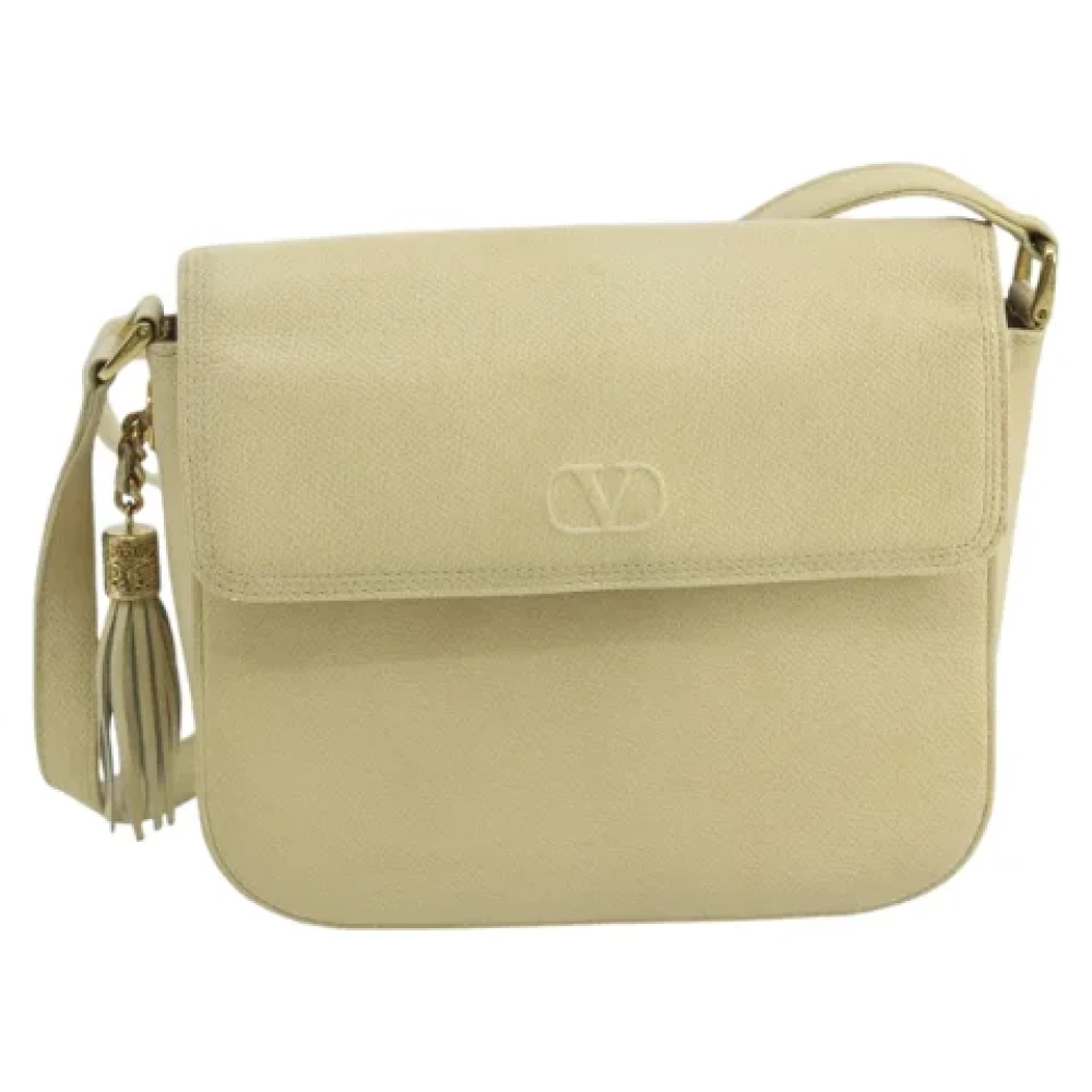 Valentino Vintage Pre-owned Leather shoulder-bags Beige Dames