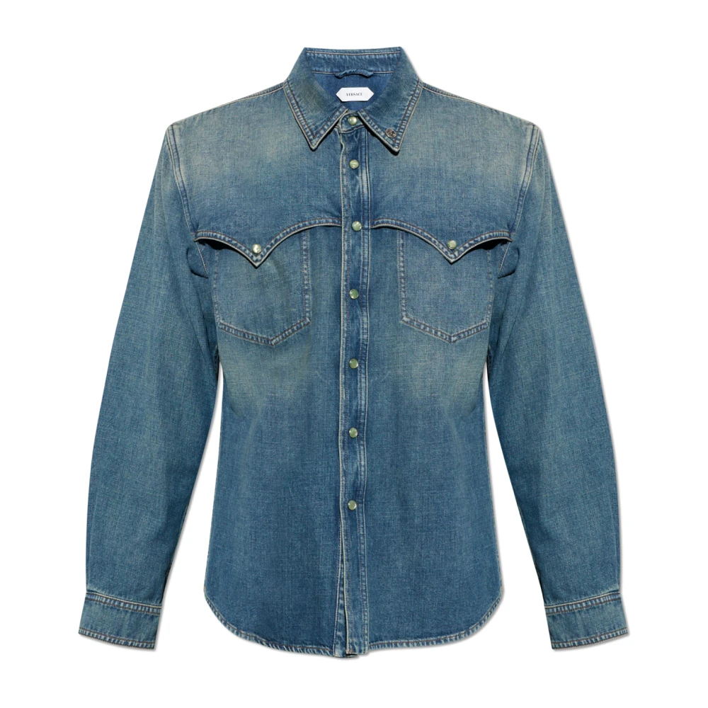 Versace Herr Blå Skjortor M, Denim, Denimskjorta