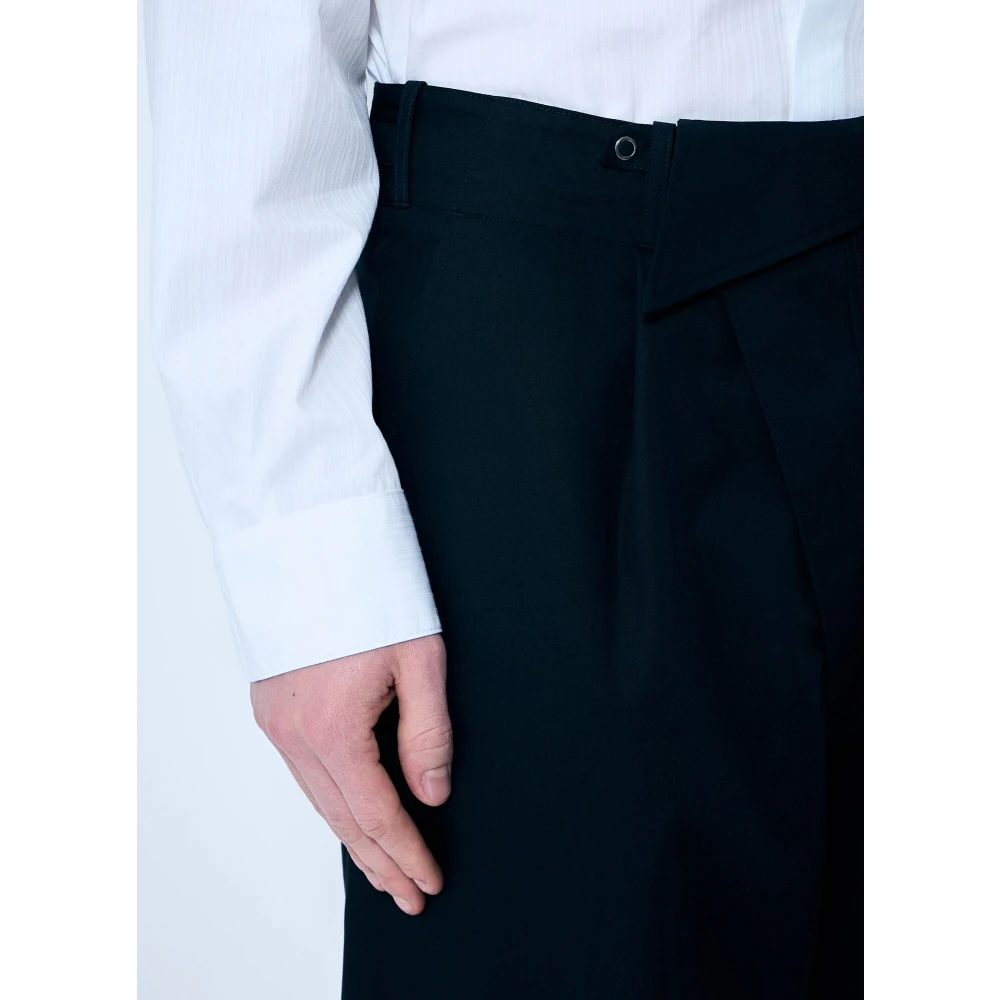 Kiko Kostadinov Fold-over Plain Weave Broek Black Heren
