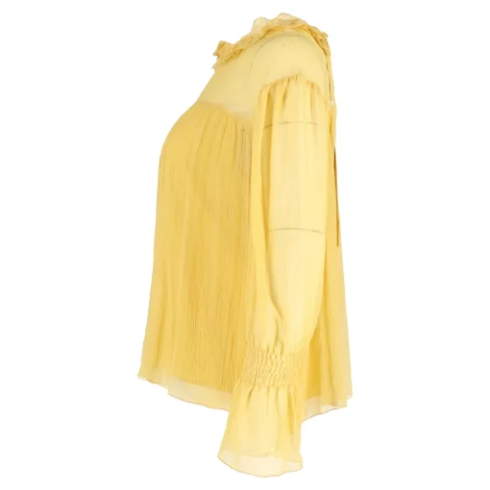 Chloé Pre-owned Silk tops Yellow Dames