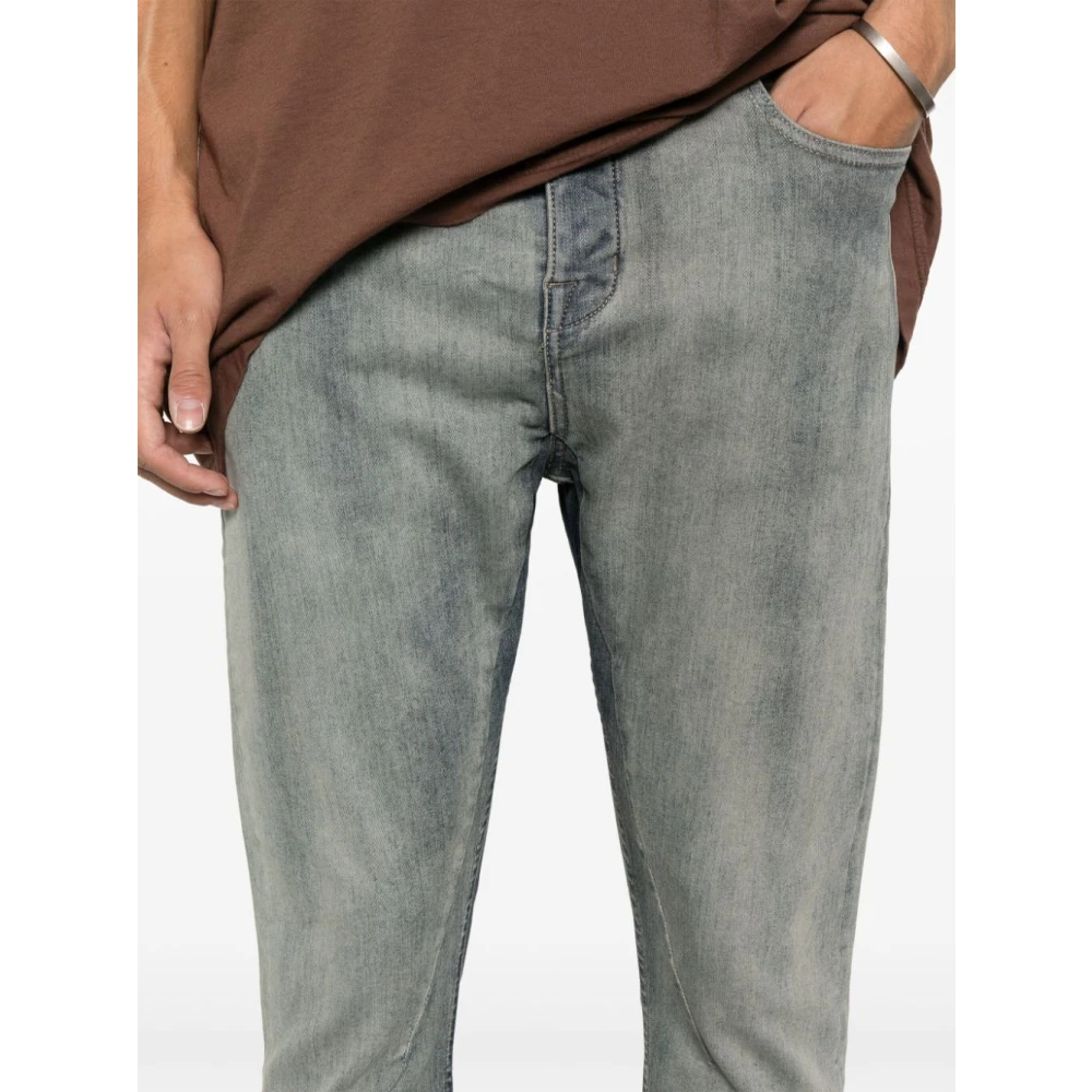 Rick Owens Slim Fit Grijze Denim Broek Gray Heren