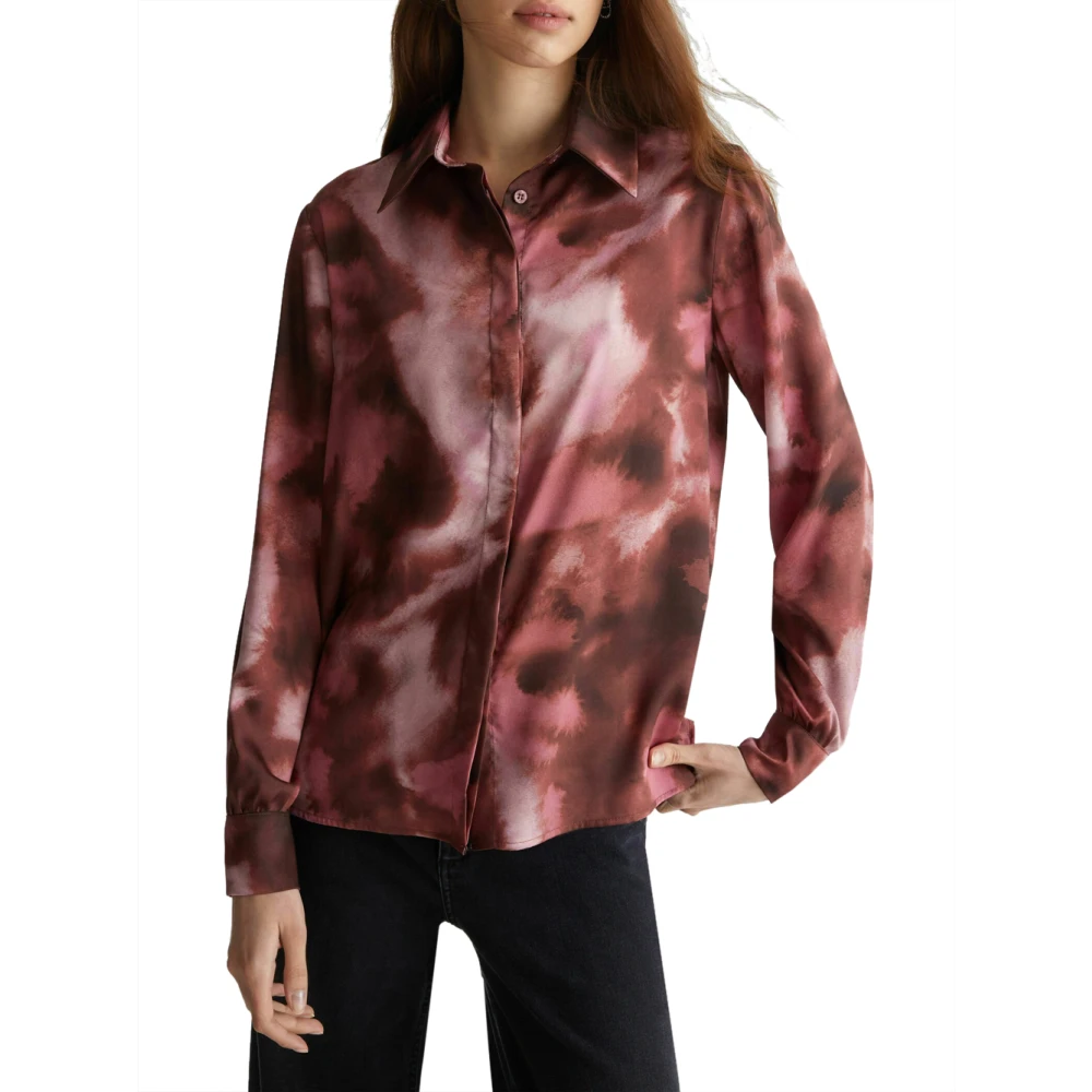 Liu Jo Roze Bedrukte Overhemd Multicolor Dames