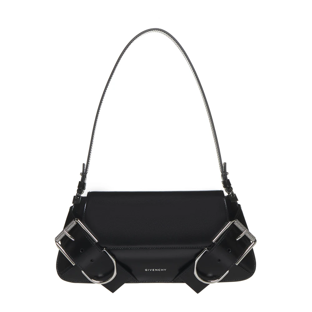 Givenchy Zwarte Schoudertas met Zilveren Hardware Black Dames