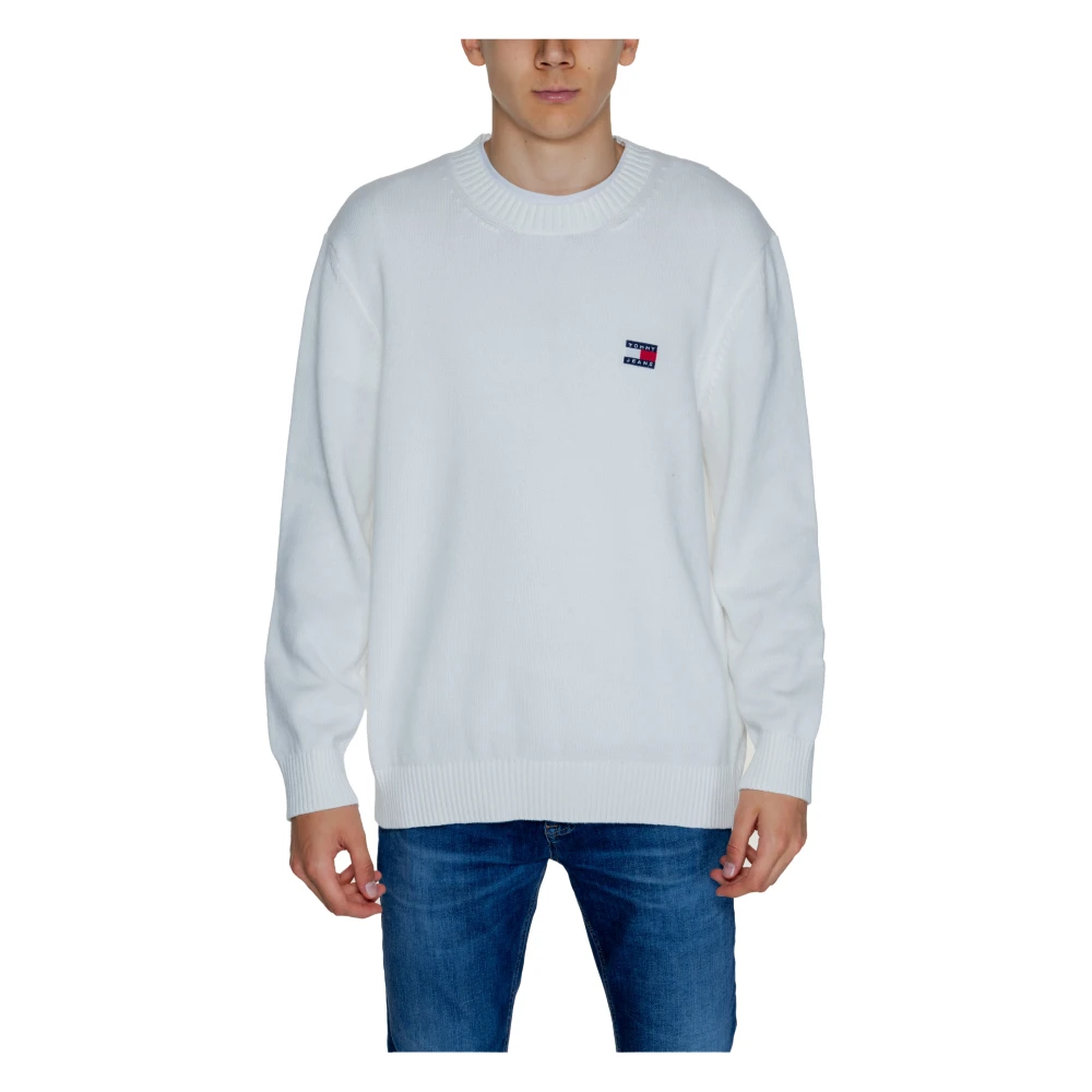 Tommy Jeans Mannen Badge Trui White Heren