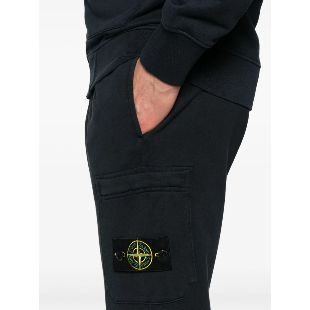 Stone Island Blauwe Katoenen Joggingbroek Blue Heren