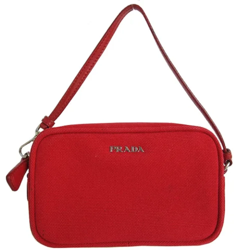 Prada Vintage Pre-owned Canvas prada-bags Red Dames