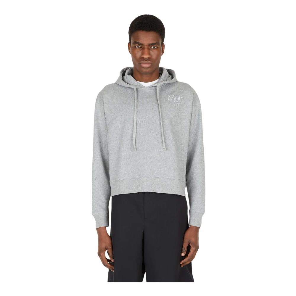 More Joy Men's Gray Cropped Hooded Sweatshirt - Hoodies - Xs - Sweatshirts & Hoodies