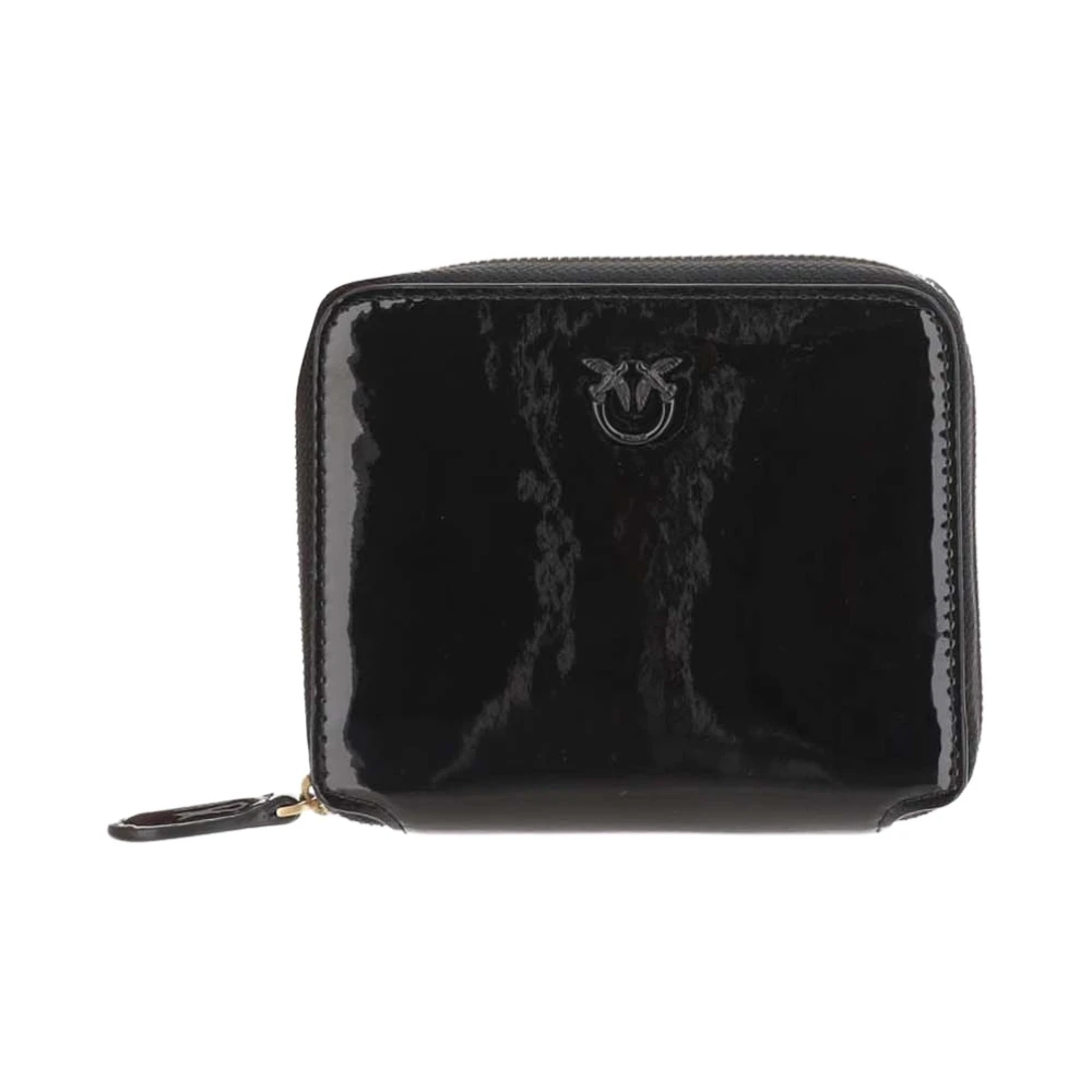 Pinko Zwarte portemonnee met Taylor Zip Vernice Black Dames