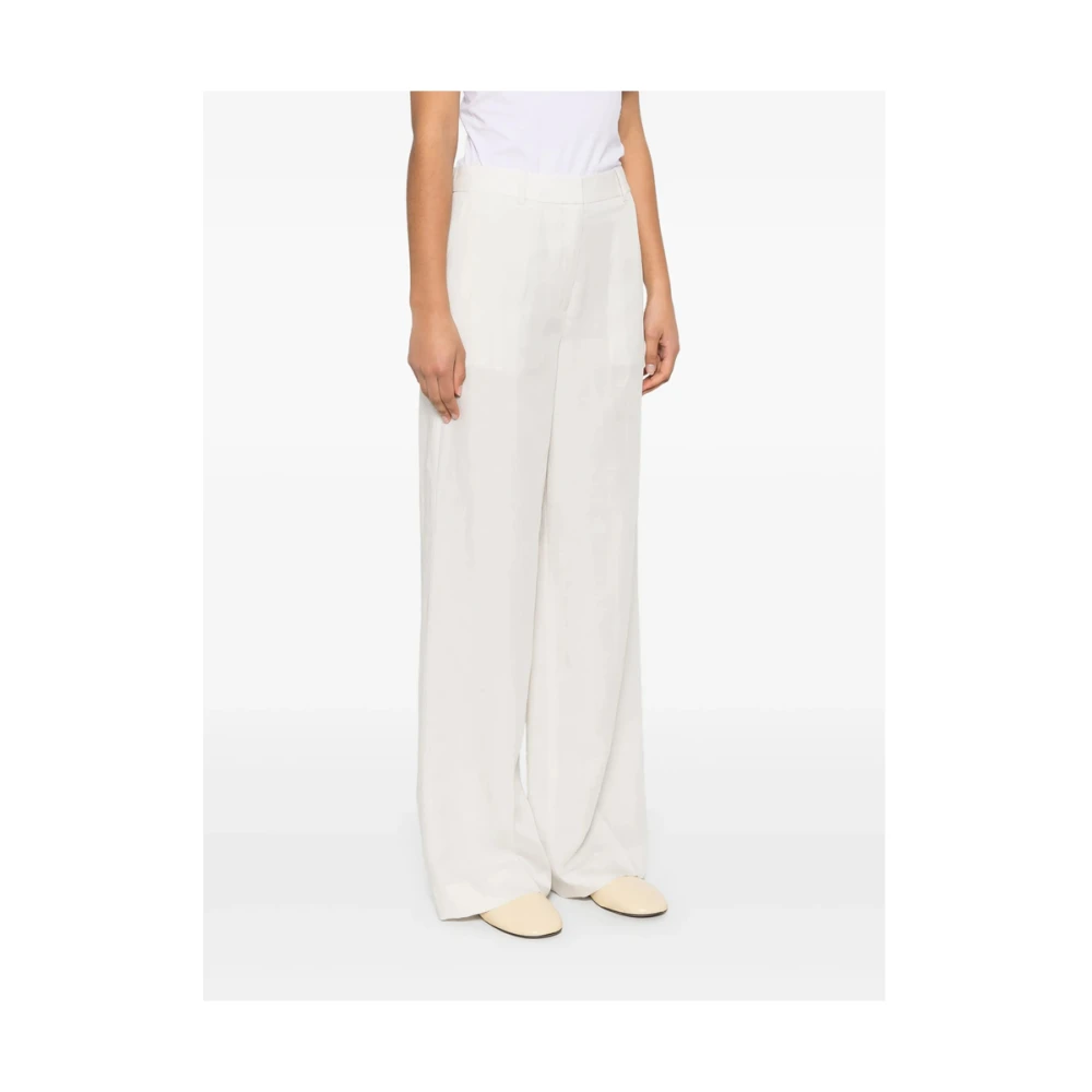Calvin Klein Witte broek met knoopsluiting en zakken White Dames