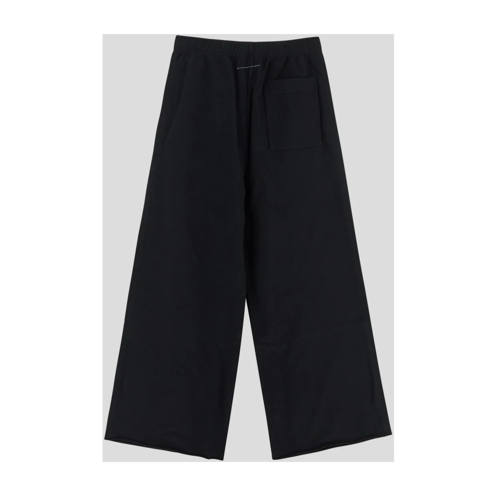 MM6 Maison Margiela Katoenen Wide Leg Jogger Broek Black Heren