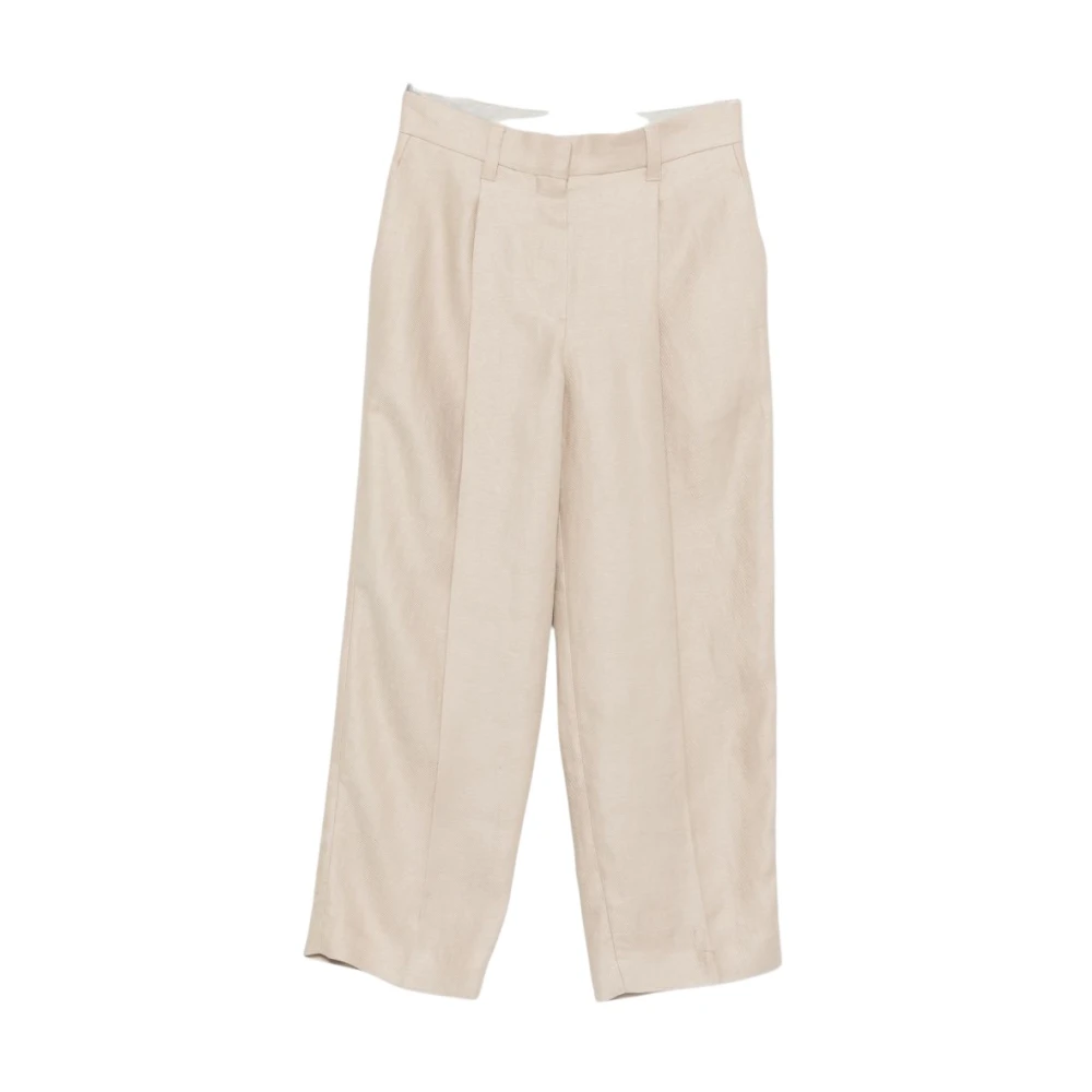 Brunello Cucinelli Women's Beige Cropped Trousers