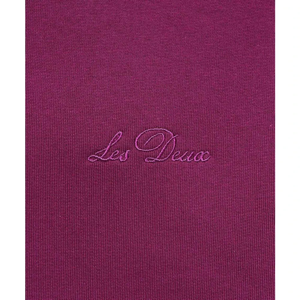 Les Deux Geribbelde Katoenen Sweatshirt Purple Heren