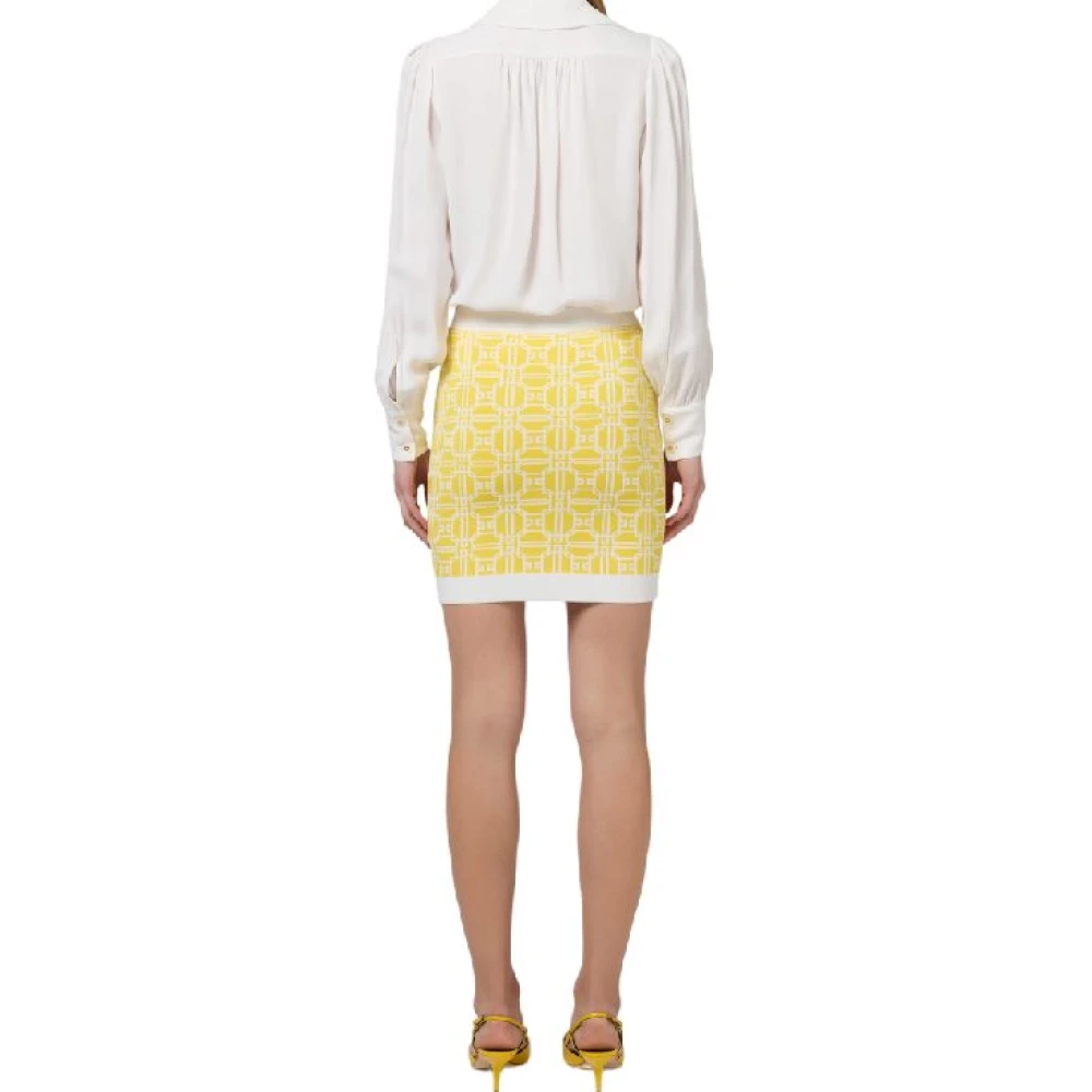Elisabetta Franchi Georgette blouse met charme ketting White Dames