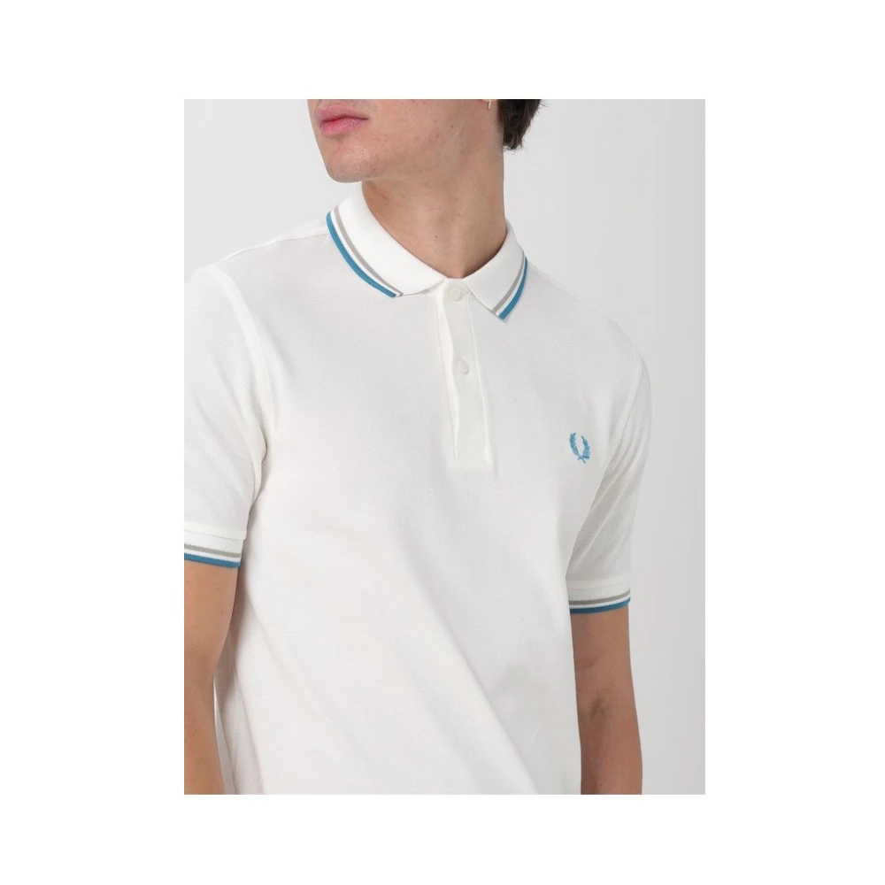 Fred Perry 2 Kleur Katoenen Polo Shirt White Heren