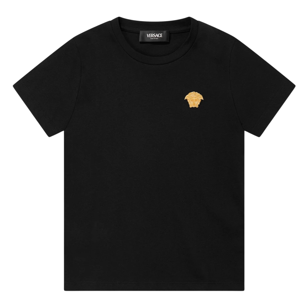 Versace Boys Black T-Shirts,, Medusa Logo T-Shirt In Size 6 Y Kids