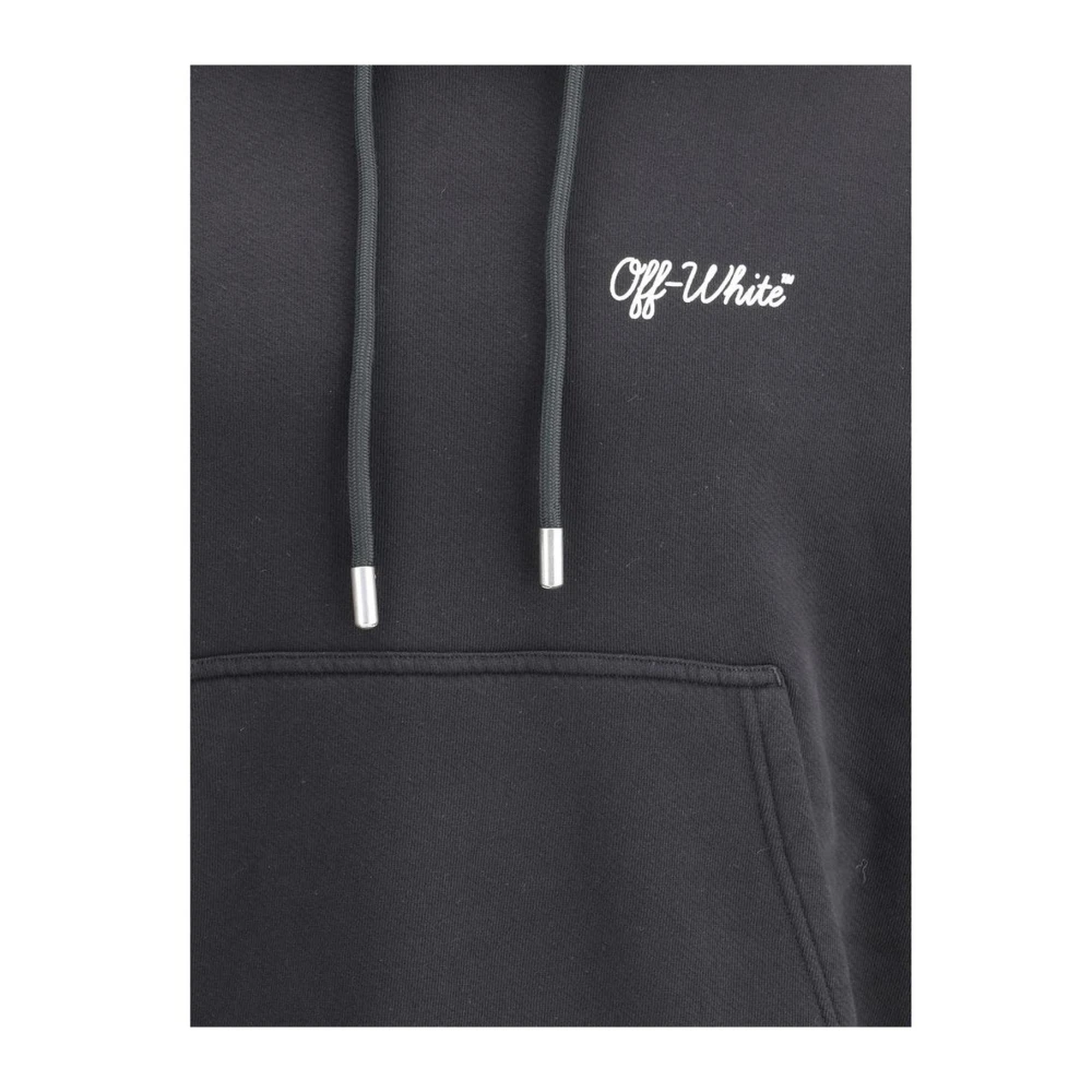 Off White Monogram Print Skate Hoodie Black Heren