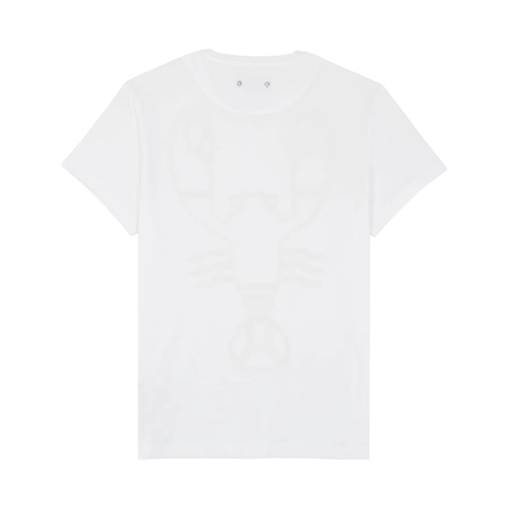 Vilebrequin Heren Kreeft Print Biologisch Katoen T-Shirt White Heren
