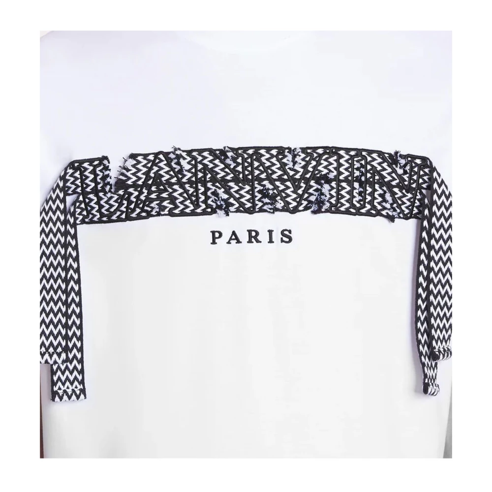 Lanvin Wit T-shirt met Curb kant White Heren