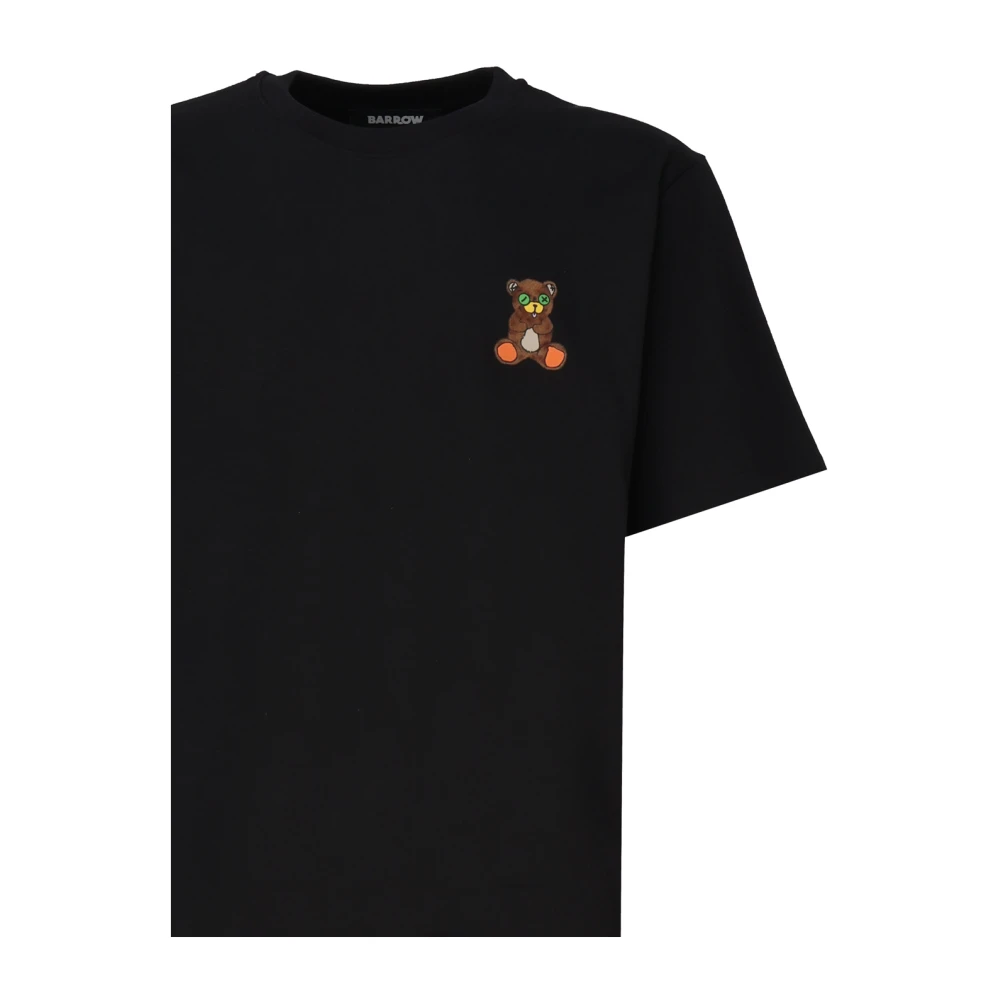 Barrow Zwart T-shirt met Teddybeerprint Black Unisex
