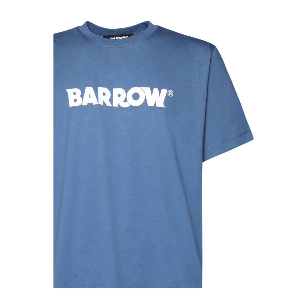 Barrow Katoenen T-shirt met Logobedrukking Blue Heren