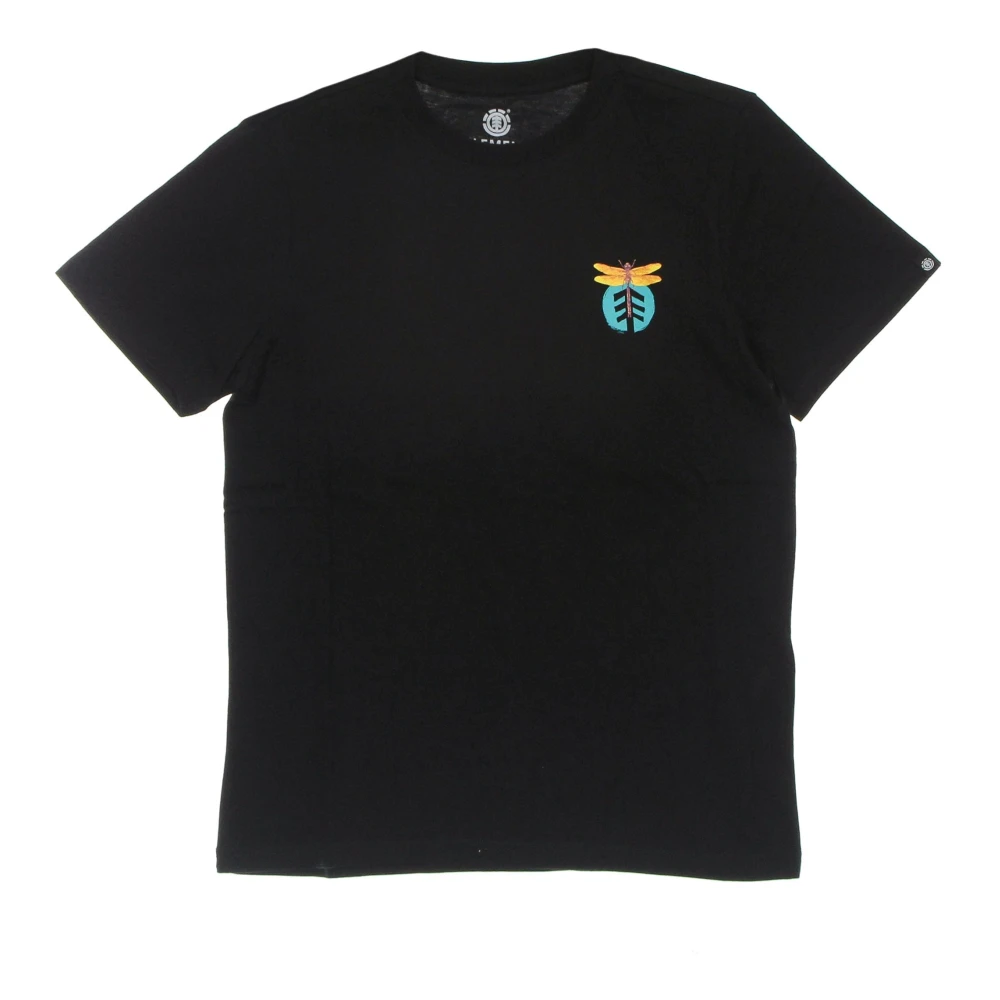 Element Zwarte Heren Tee met Logo Borduurwerk Black Heren