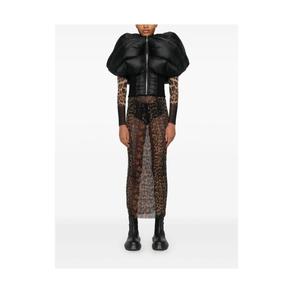 Rick Owens Gewatteerde zwarte jas Black Dames