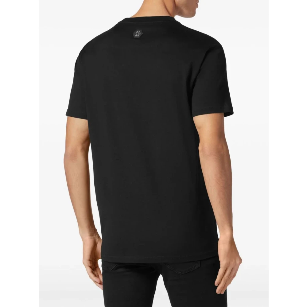 Philipp Plein Zwart Logo Print Katoenen T-shirt Black Heren